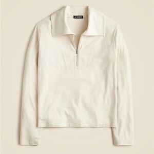 J. Crew Women's Off-White Zip-Up Sweatshirt